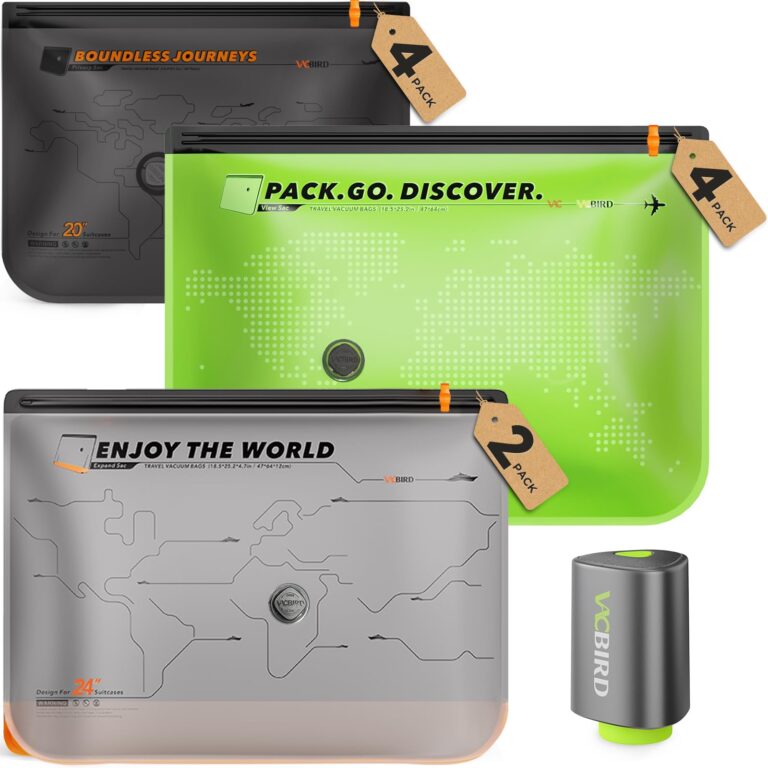 Vacbird: juego de 10 bolsas de viaje con bomba inalámbrica