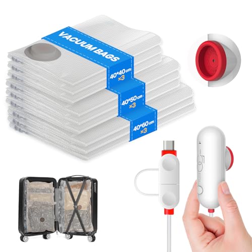 Vacbird: juego de 9 bolsas de viaje con bomba USB